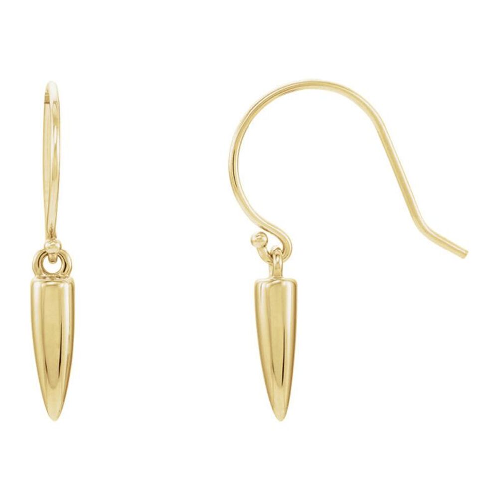 14k Yellow Gold 3 x 13mm (1/8 x 1/2 Inch) Geometric Dangle Earrings